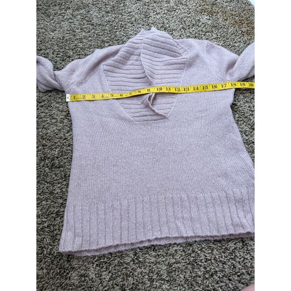 J Crew Pink Wool Mohair Blend V Neck Sweater Womens XS Blush Pink Cozy Warm - Picture 7 of 8